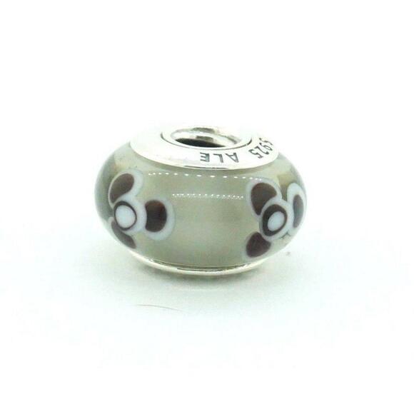 Authentic Estate PANDORA Sterling Silver Glass Beaded Charm - Picture 1 of 5